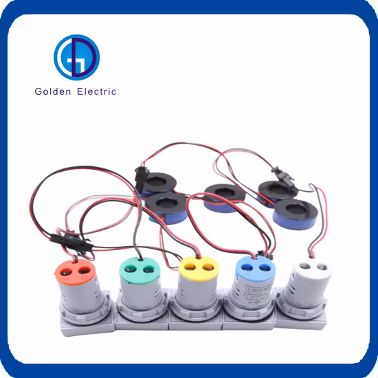 Mini voltímetro digital amperímetro indicador 22 mm cuadrado AC 20-500 V 0-100 A